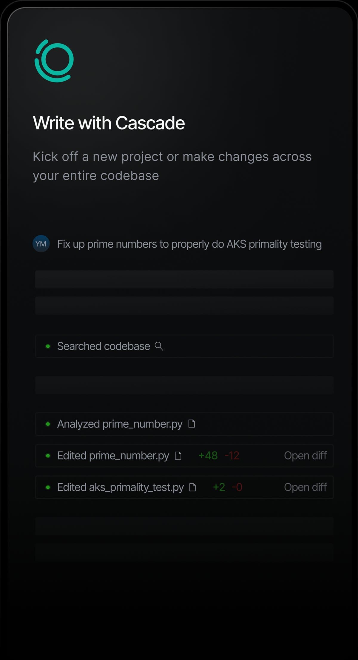 Windsurf IDE interface showing multi-file agentic editing in action