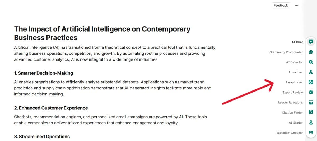 Grammarly interface showing writing suggestions and AI-powered content improvement features