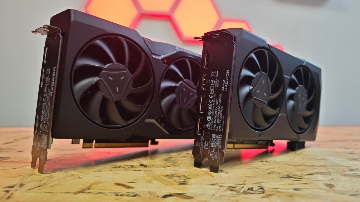 AMD RX 7600 XT graphics card with compact design