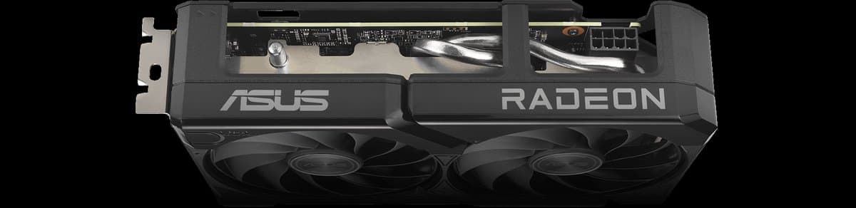 AMD RX 9060 XT graphics card with dual fan cooling