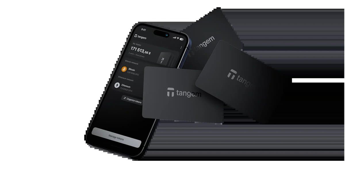 Tangem hardware wallet with NFC card design