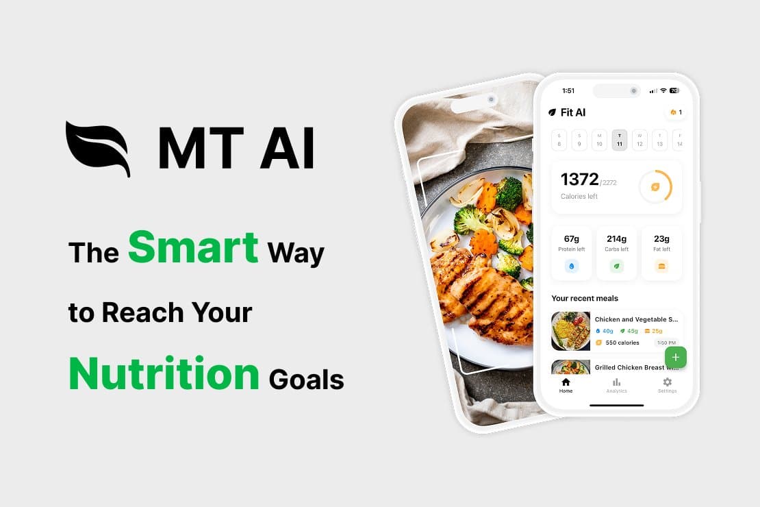 Nutrola app interface showing AI food recognition and macro tracking