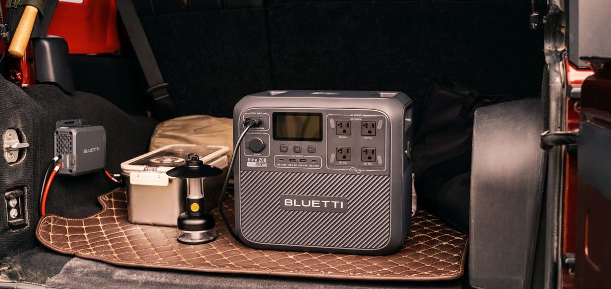 Bluetti Elite 200 v2 portable solar generator in outdoor setting
