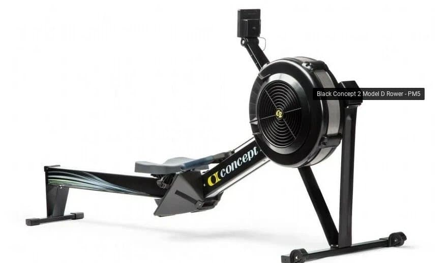 Concept2 Model D rowing machine with PM5 performance monitor in home gym setting