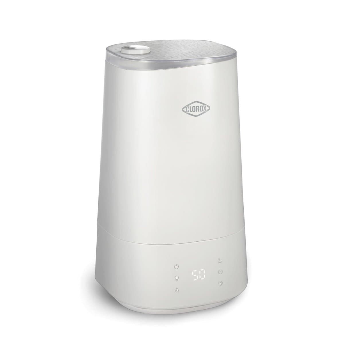 Daikin air purifier with integrated humidifier showing UV-C LED technology and quiet mode operation