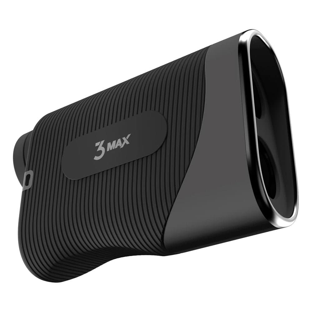 Blue Tees Series 3 Max+ rangefinder with clear LCD display showing distance reading