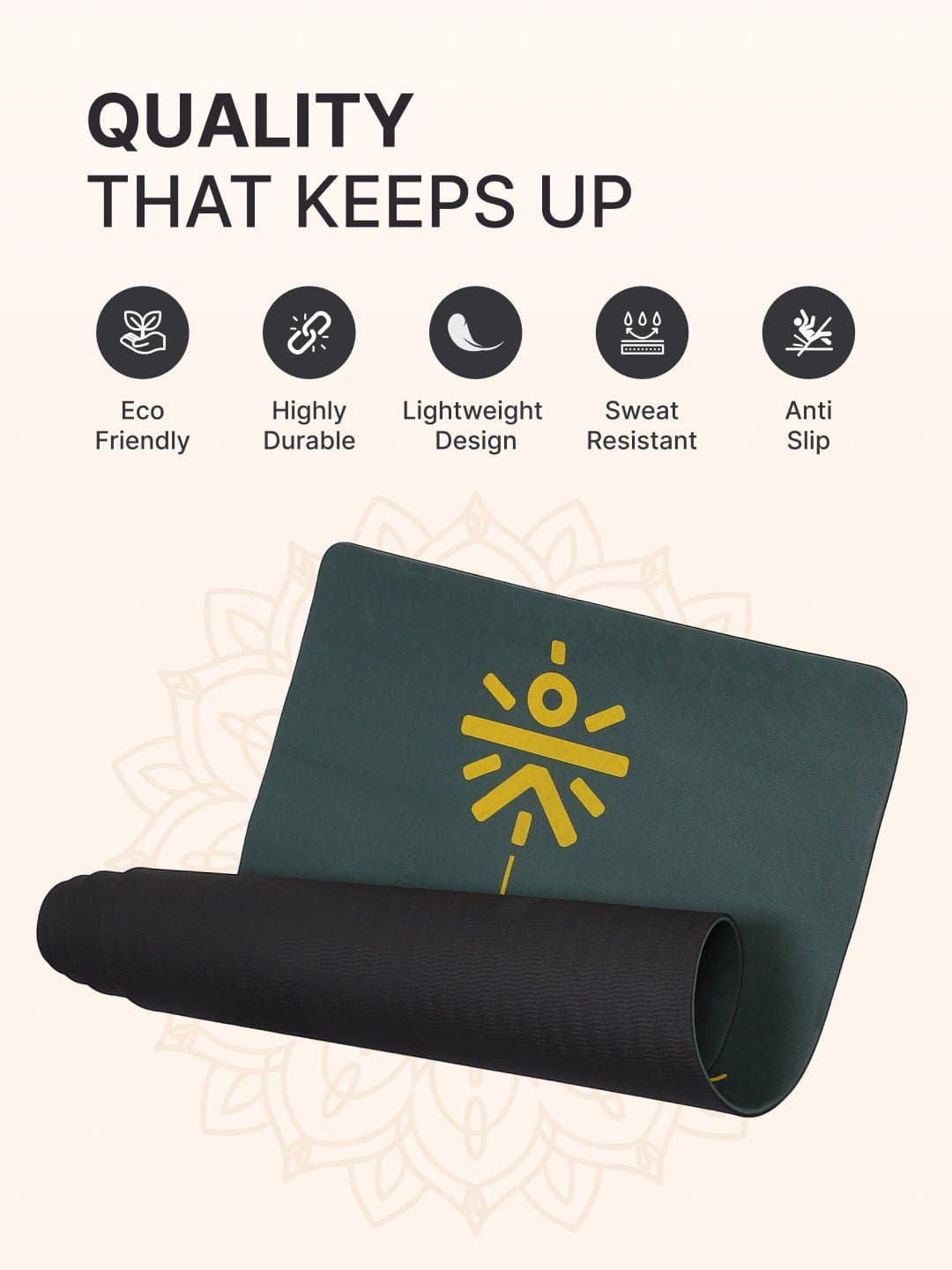 High-quality exercise mat with yoga blocks and accessories