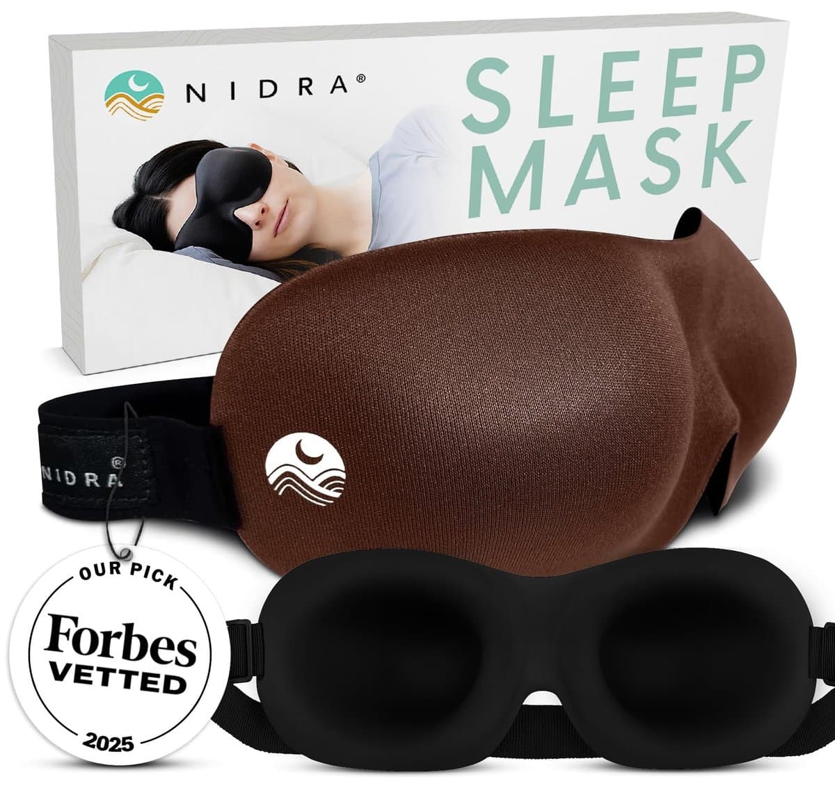 Nidra sleep mask with contoured design