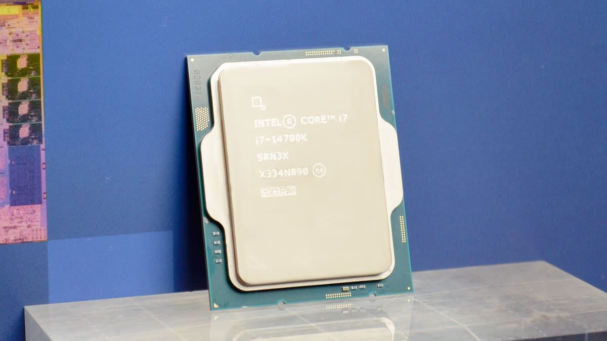 Intel Core i7-14700K processor with its distinctive silver heat spreader