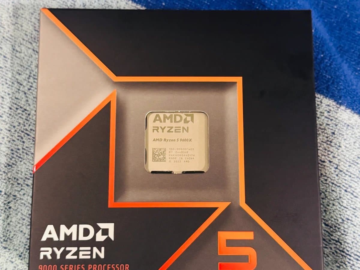 The AMD Ryzen 5 9600X processor in its packaging