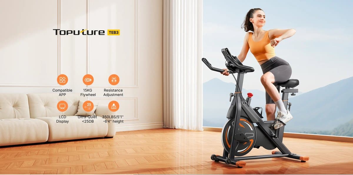 TEB3 exercise bike being used in a family setting