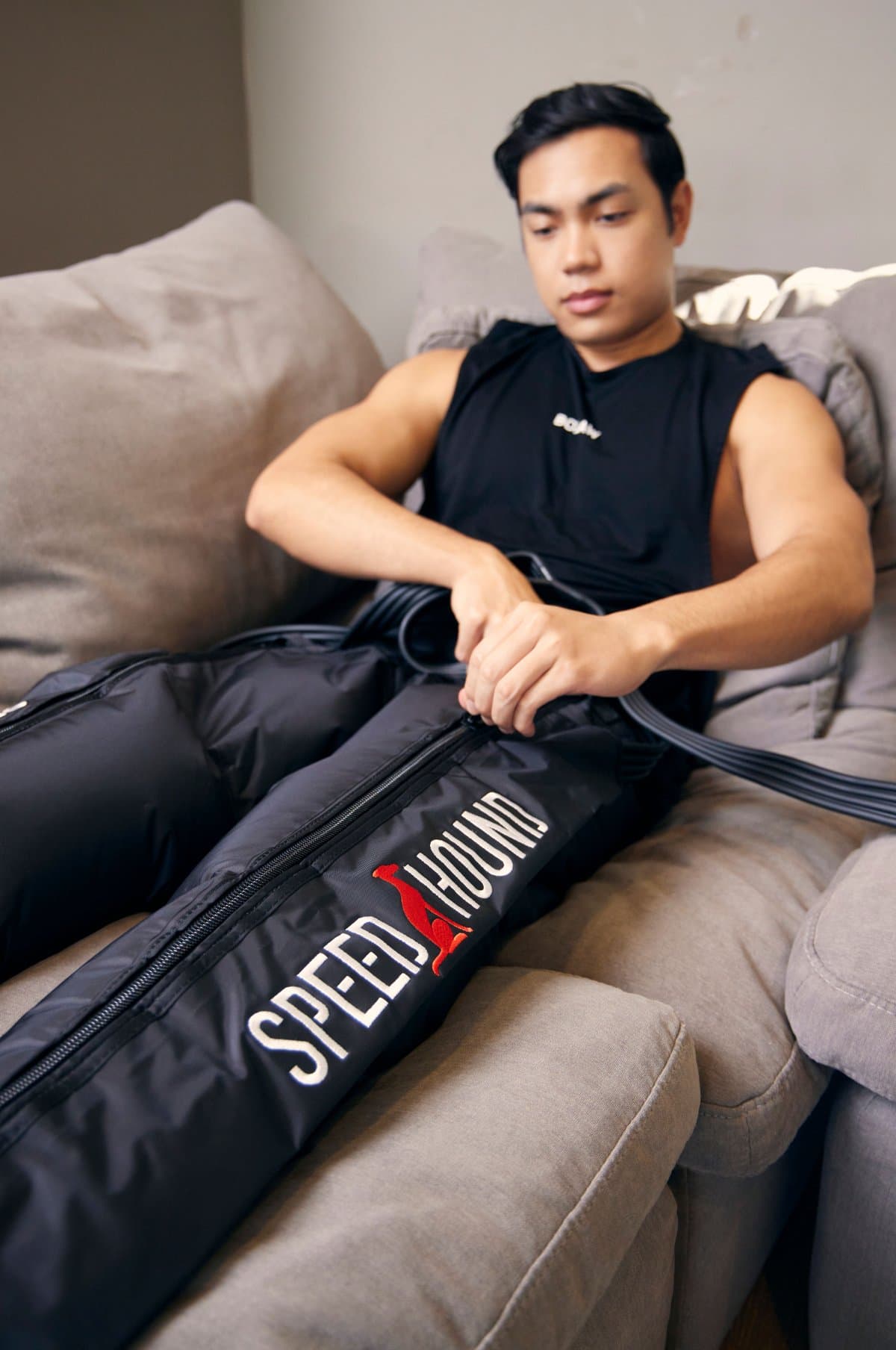 Compression boot system with control unit and leg sleeves