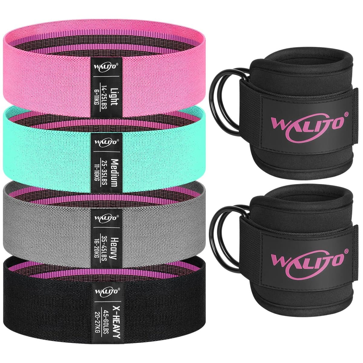 Walito resistance band set with five tubes and accessories