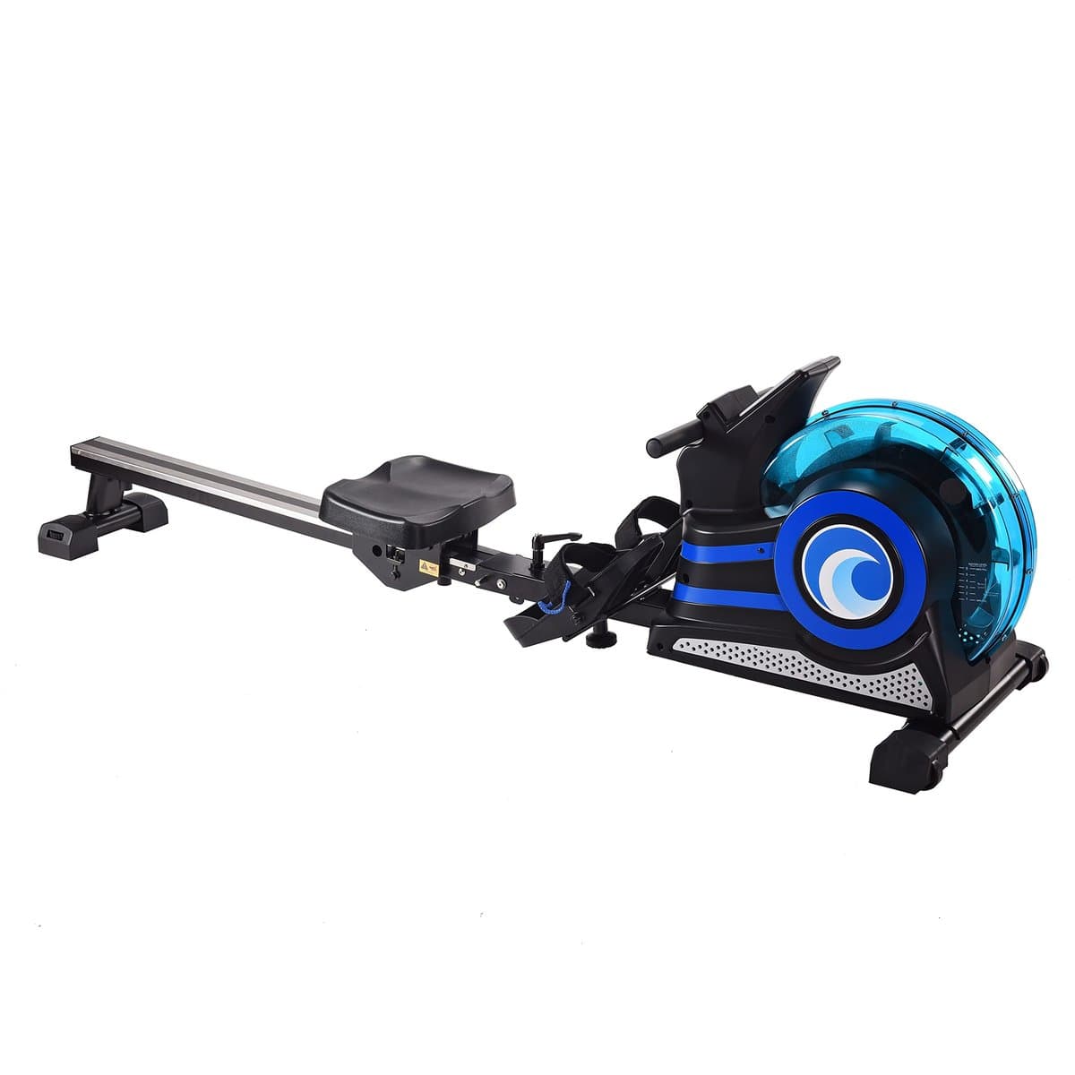 Stamina Wave Water Rower in a home gym setup showing its water tank